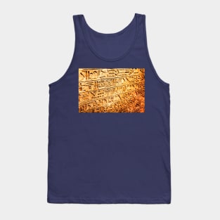 Egyptian Hieroglyphs Symbols Carved In Stone Tank Top